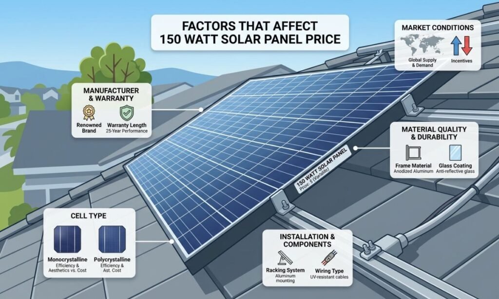 Factors That Affect 150 Watt Solar Panel Price