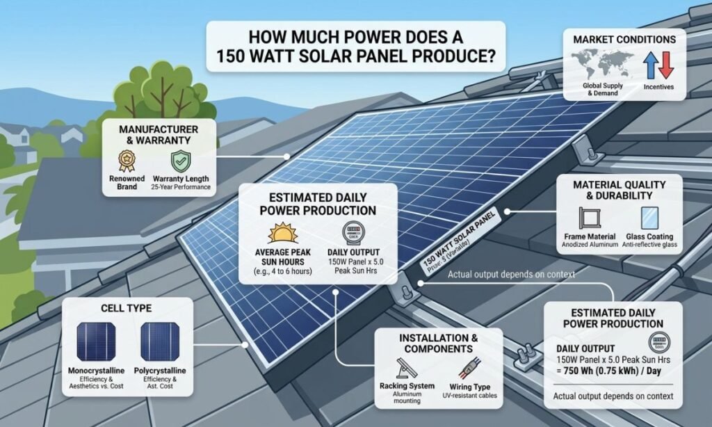 How Much Power Does a 150 Watt Solar Panel Produce?